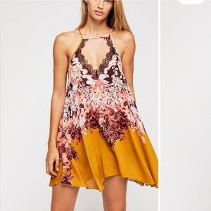 NWOT Free People Floral Haze Printed Mini Dress